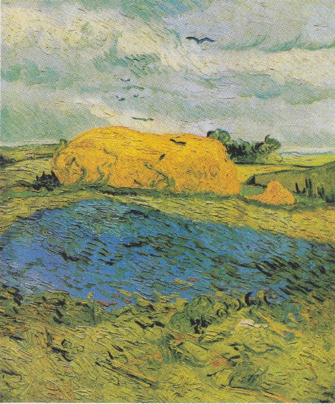 Vincent Van Gogh Heuschober an einem Regentag